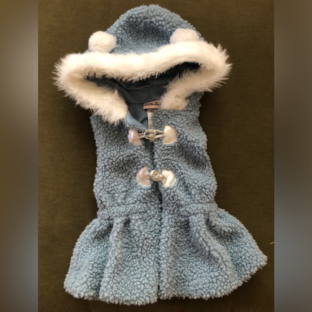 Little Lass Soft Blue Hooded Vests